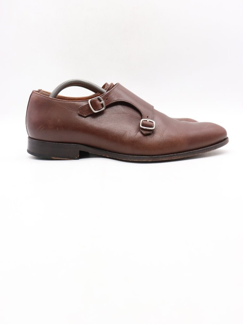Jack Erwin Shoes Men's Size  10.5 Oxford Double Monk Strap Classic Brown Leather